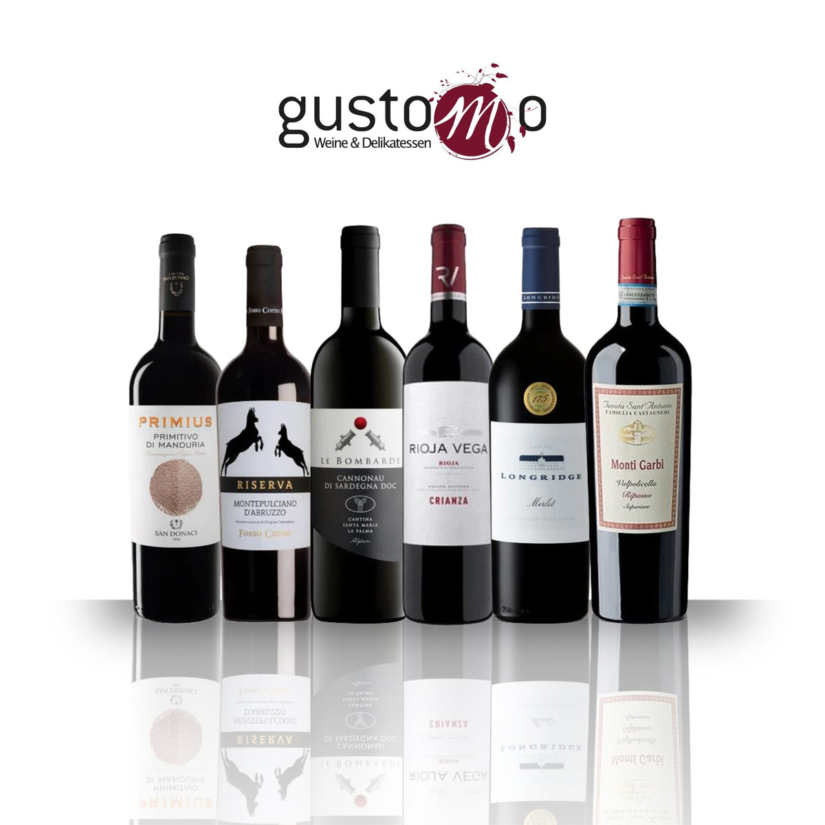 Rotwein Paket kräftig Delikatessen - und – (6 Flaschen) Weine und Gustomo internationale vollmundig Rotwein