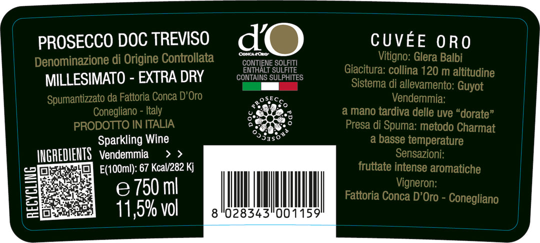 Conca d´Oro Prosecco Spumante Oro Extra Dry DOC
