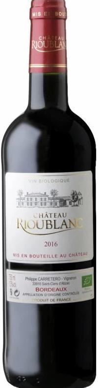 Chateau Rioublanc - Rouge Bordeaux Bio (DE-ÖKO-003) Rotwein