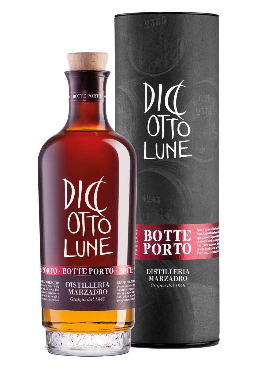 Distilleria Marzadro 18 Diciotto Lune Botte Porto Geschenkpackung 0,5L Grappa