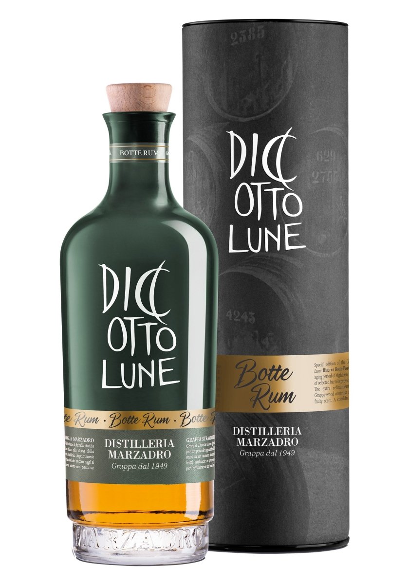 Distilleria Marzadro 18 Diciotto Lune Riserva Botte Rum Geschenkverpackung 0,5L Grappa