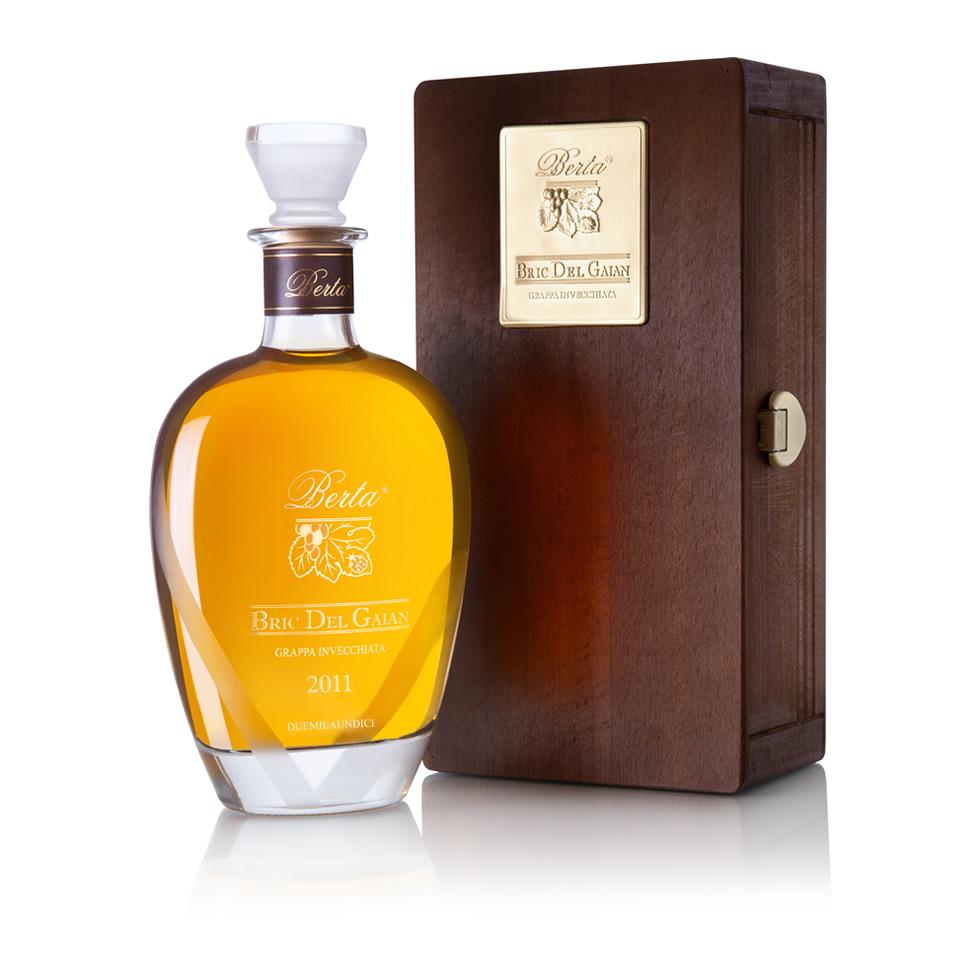 Distillerie Berta Grappa Bric del Gaian in edler Holzkiste Grappa