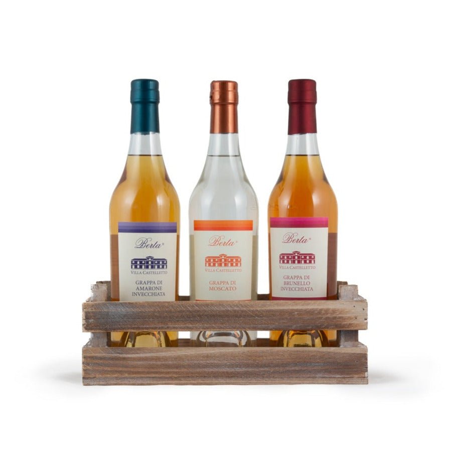 Distillerie Berta Villa Castelletto 3er Grappa Set 3 x 0,5l Grappa