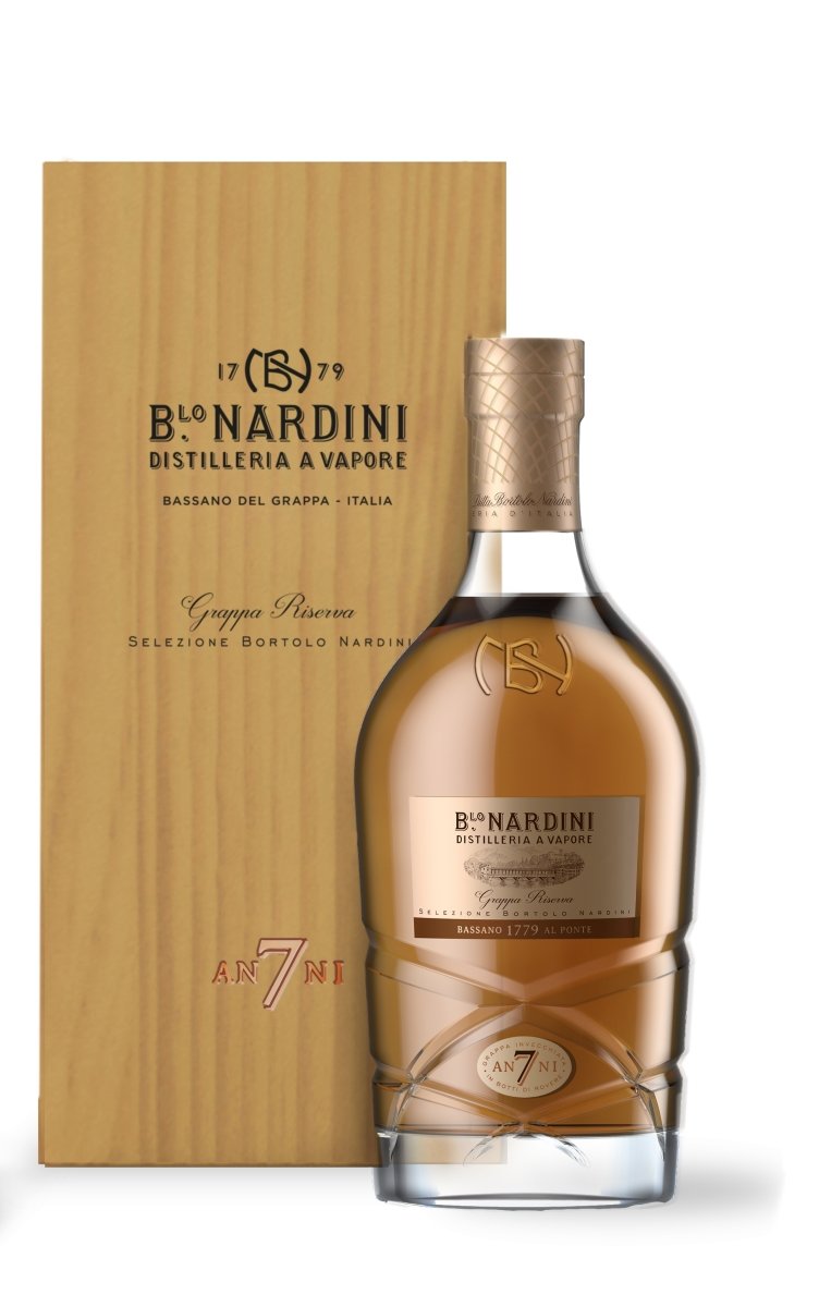 Nardini - Grappa Riserva 7 Jahre in der Holzkiste 0,7l 45% Grappa